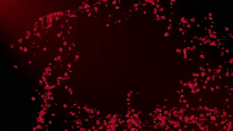 Drawing a shape with rose petals. Flying petals. 3D animation. 4K Stock-Footage 169314166