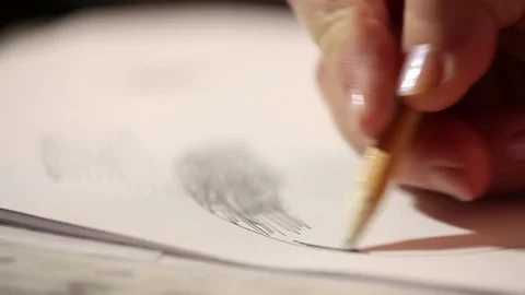 Drawing with a simple pencil. Macro shooting Video stock 73449999