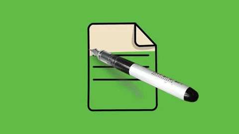 Drawing single file in black, light brown and light grey colour on green screen Vidéo 156401417