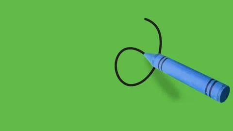 Drawing of an single line downward arrow on green background Video stock 135655029