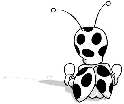 Drawing of a Sitting Ladybug from the Back Illustrazione stock