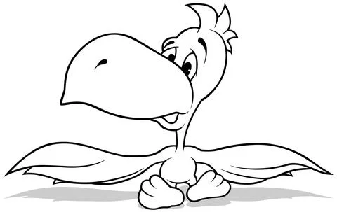 Drawing of a Sitting Parrot Stock Illustration