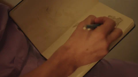 DRAWING IN SKETCHBOOK Stock-Footage 141070213
