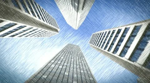 Drawing skyscraper view Stock-Footage 12725663