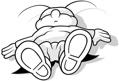 Drawing of a Sleeping Cricket on the Ground Stock Illustration