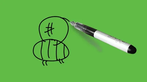 Drawing a small insect in black, yellow and grey colour combination on abstract Video stock 155181487