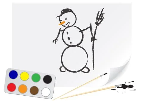 Drawing snowball Stock Illustration