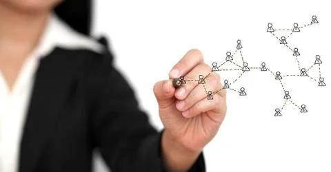 Drawing social network diagram Stock Illustration