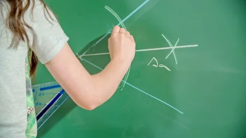 Drawing something on a blackboard Stock Footage 77676981