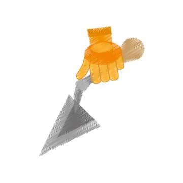 Drawing spatula tool construction glove handle Illustration