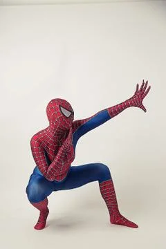 Drawing of a spider man on a white background Stock Illustration