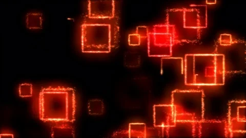 Drawing Square Shapes on Black Background - Loop Red Stock Footage 72781818