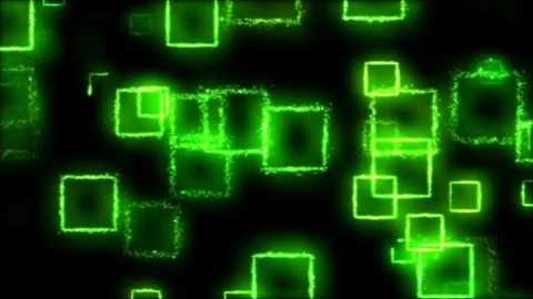 Drawing Square Shapes on Black Background - Loop Green Stock Footage 72781854