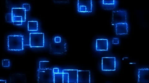 Drawing Square Shapes on Black Background - Loop Blue Stock Footage 72782152
