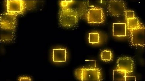 Drawing Square Shapes on Black Background - Loop Golden Stock Footage 72782316