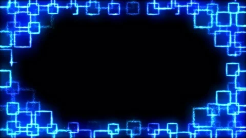 Drawing Square Shapes on Black Background Animation - Loop Blue Video stock 72859363