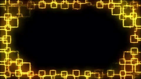 Drawing Square Shapes on Black Background Animation - Loop Yellow Stock Footage 72859629