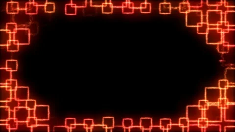 Drawing Square Shapes on Black Background Animation - Loop Red Stock Footage 72859943