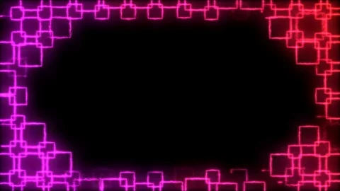 Drawing Square Shapes on Black Background Animation - Loop Rainbow Stock Footage 72860079