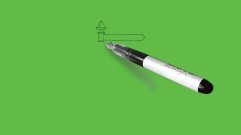 Drawing a standing right arrow with white black and grey colour combination 動画素材 152380751