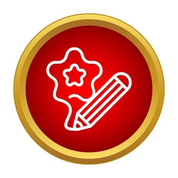 Drawing a star shape line art icon 스톡 일러스트