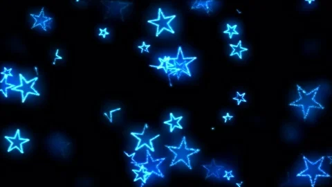 Drawing Star Shapes on Black Background Animation - Loop Blue Stock Footage 73267293