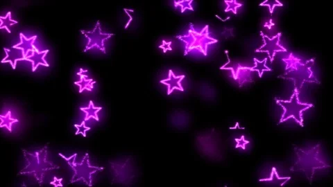 Drawing Star Shapes on Black Background Animation - Loop Violet Stock Footage 73267384