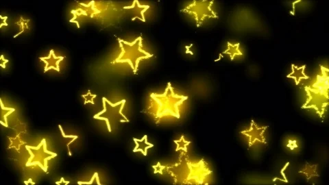 Drawing Star Shapes on Black Background Animation - Loop Yellow Stock Footage 73267824