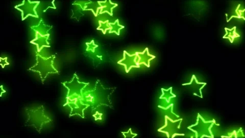 Drawing Star Shapes on Black Background Animation - Loop Green Stock Footage 73268145