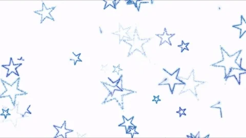 Drawing Star Shapes on White Background Animation - Loop Blue Stock Footage 73292423