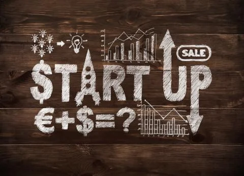 Drawing start up concept Foto stock
