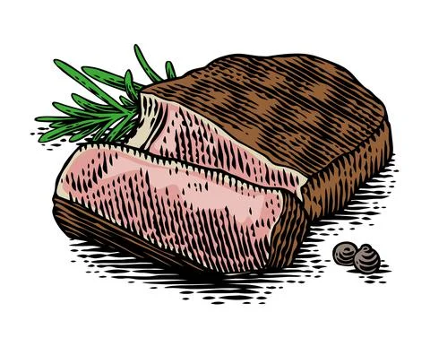 Drawing of steak Stock Illustration