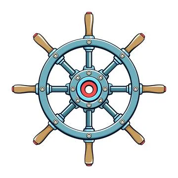 Drawing of a Steering Wheel on a White Background Stock-Illustration