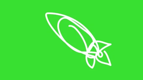 Drawing Style Space Shuttle Icon Reveal Animation (Chroma key) Stock Footage 320928495