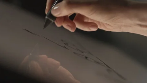 Drawing With Stylus On creative pad Stock Footage 124304554