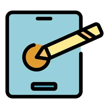 Drawing stylus icon vector flat Stock Illustration