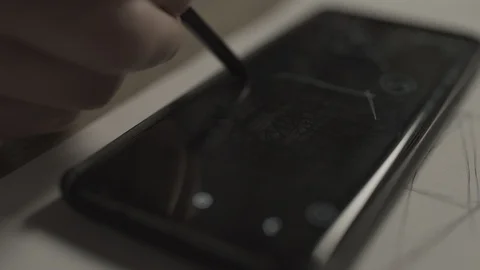 Drawing with stylus on ipad, Stock Footage 124237420