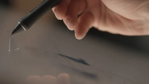 Drawing With Stylus On Ipad Stock Footage 124305018