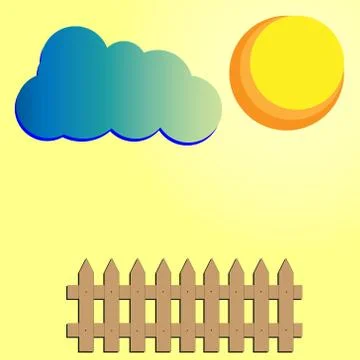 Drawing summer composition Stock Illustration