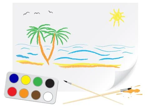 Drawing summer Stock Illustration