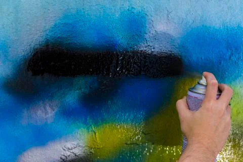 Drawing on the surface of the wall. Stock Photos