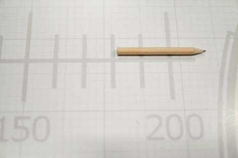 The drawing table and pencil Technical Concept drawing Stock Photos