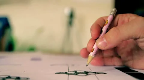 Drawing on the table Stock Footage 8962930
