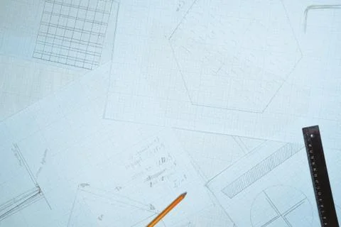 Drawing on the table Stock Photos