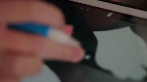 Drawing on a tablet Stock Footage 146815286