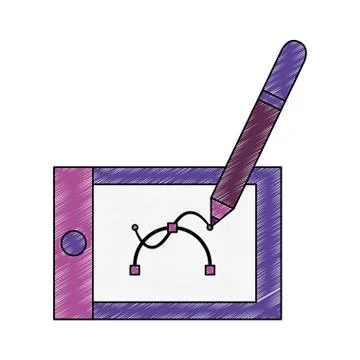 Drawing tablet technology scribble 스톡 일러스트