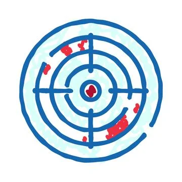 Drawing a target with scattered hit marks Illustration
