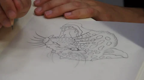 Drawing tattoo Video stock 39828462