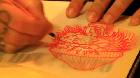 Drawing tattoo Video stock 39829046