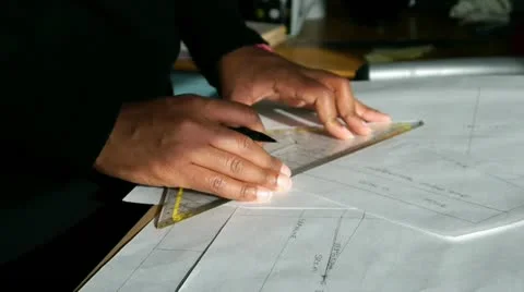 Drawing Technical Plans Diagram. Stock Footage 17578151